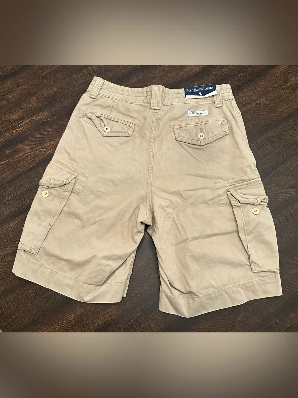NWT Vintage Polo Ralph Lauren Classic Fit Gellar Cargo Shorts Khaki-Size 32